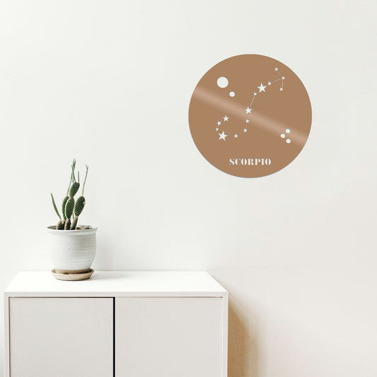 Scorrpıo Horoscope - Copper - Decorative Metal Wall Accessory