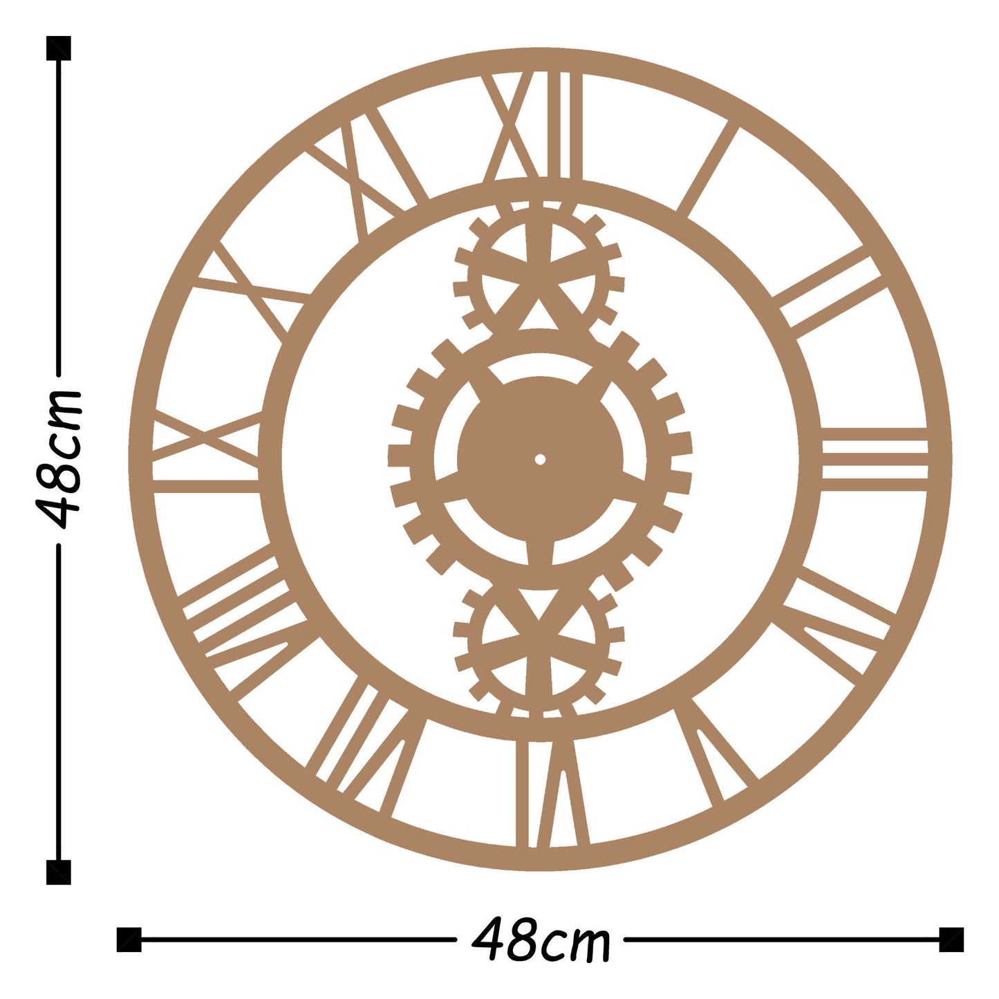 Metal Wall Clock 3 - Copper - Decorative Metal Wall Clock