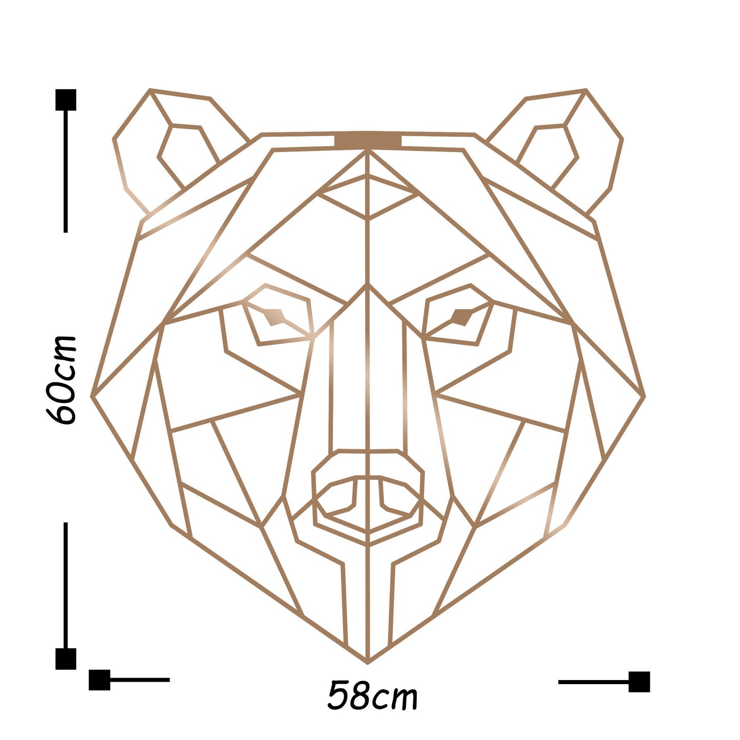 Bear3 - Copper - Decorative Metal Wall Accessory