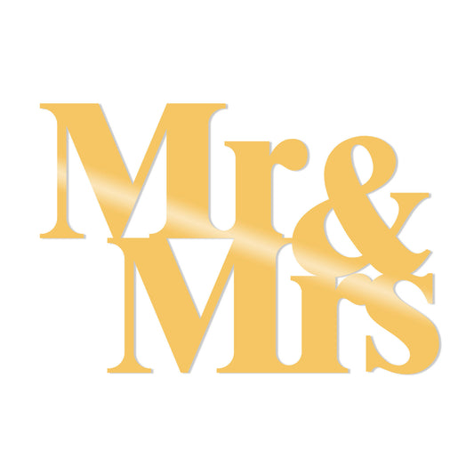 Mr&Mrs Metal Decor - Gold - Decorative Metal Wall Accessory