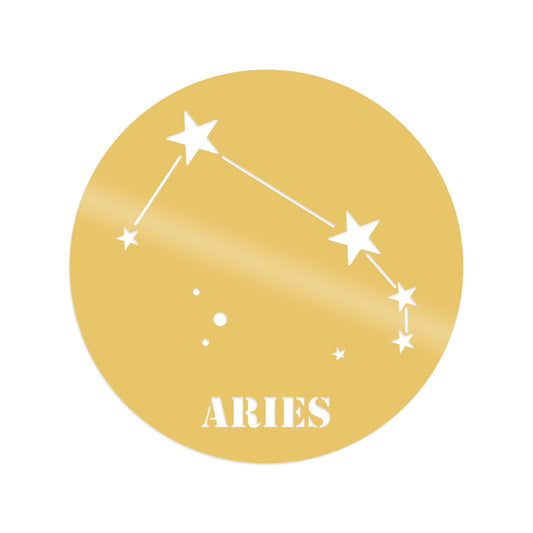 Aries Horoscope - Gold - Decorative Metal Wall Accessory