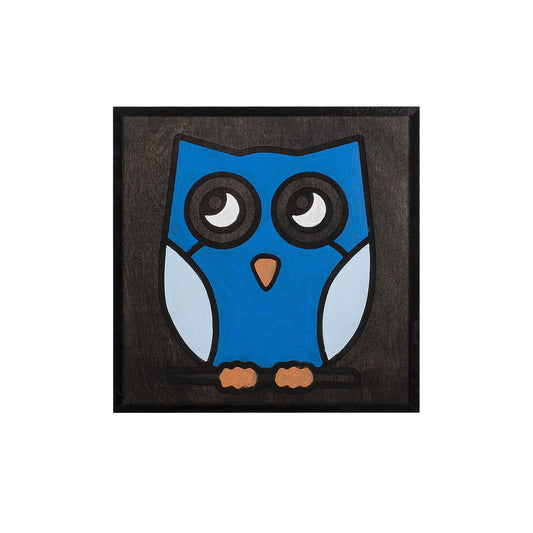 Blue Owl - Decorative Wooden Wall Accessory