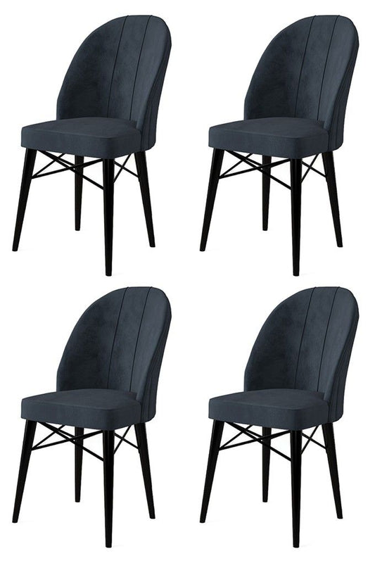 Ritim - Anthracite, Black - Chair Set (4 Pieces)