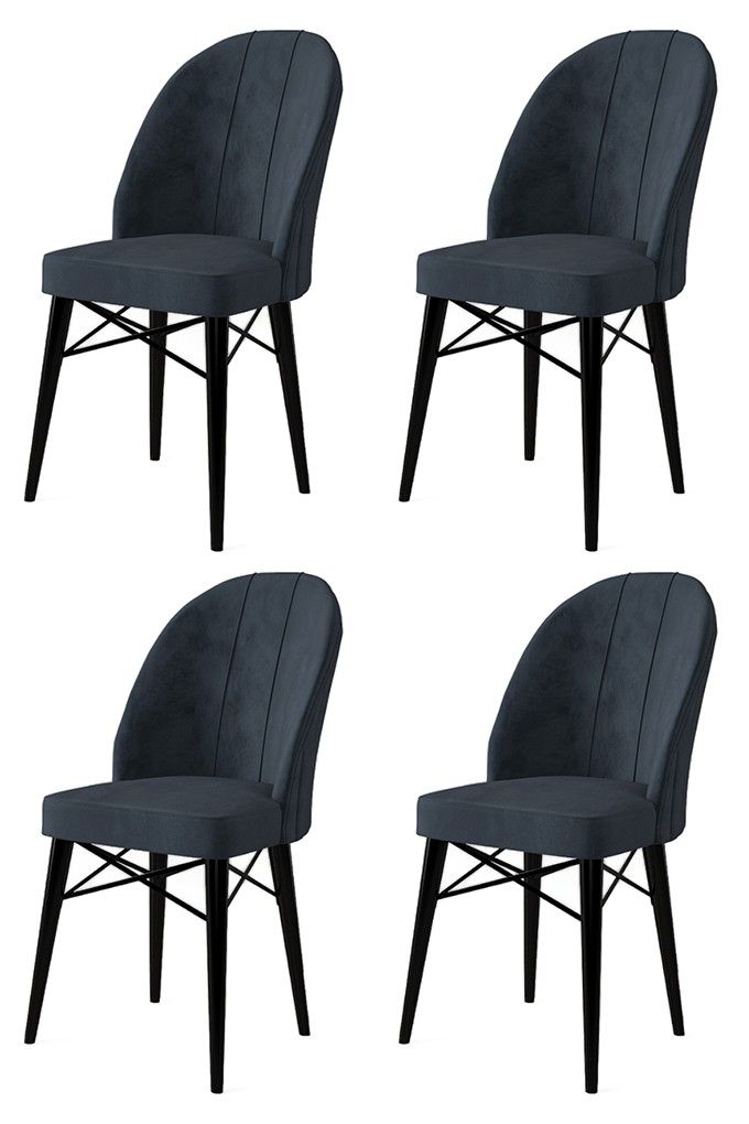 Ritim - Anthracite, Black - Chair Set (4 Pieces)