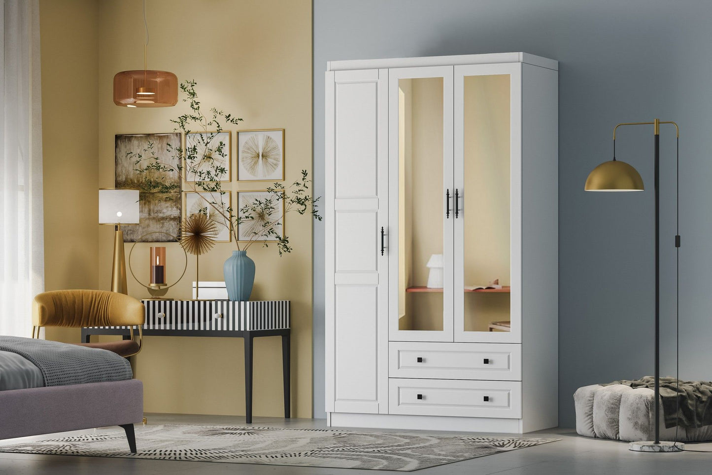 Bahar 653 - White - Wardrobe