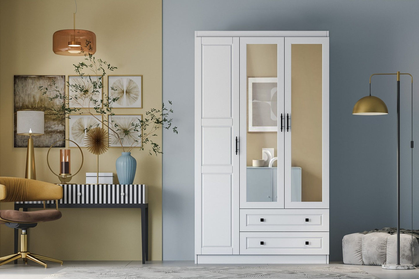 Bahar 653 - White - Wardrobe