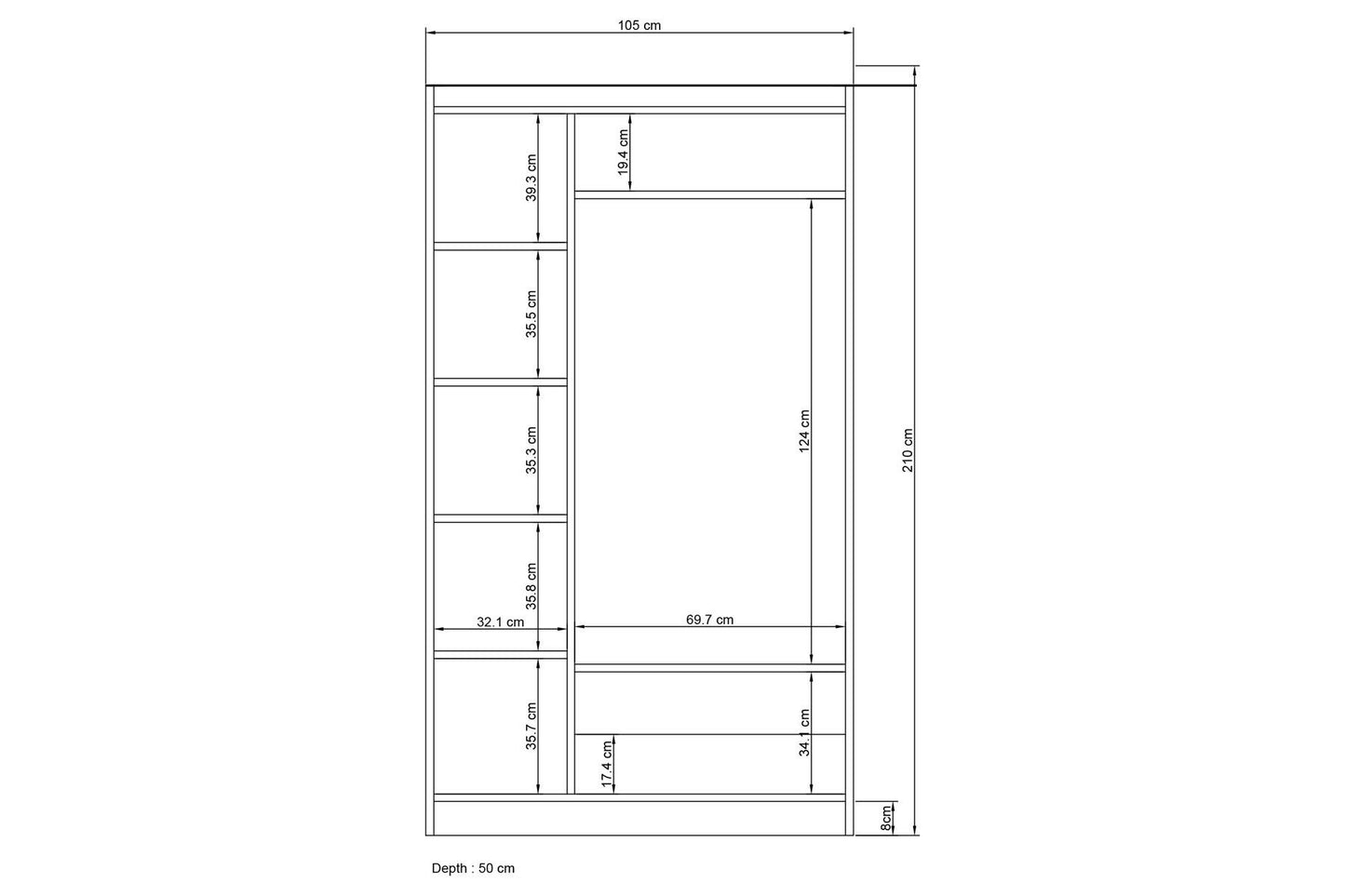 Bahar 653 - White - Wardrobe