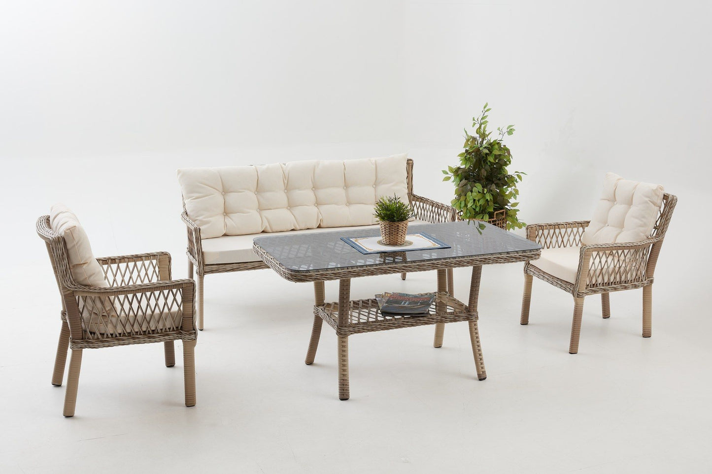 Pure Rattan (3+1+1+S) - Garden Lounge Set
