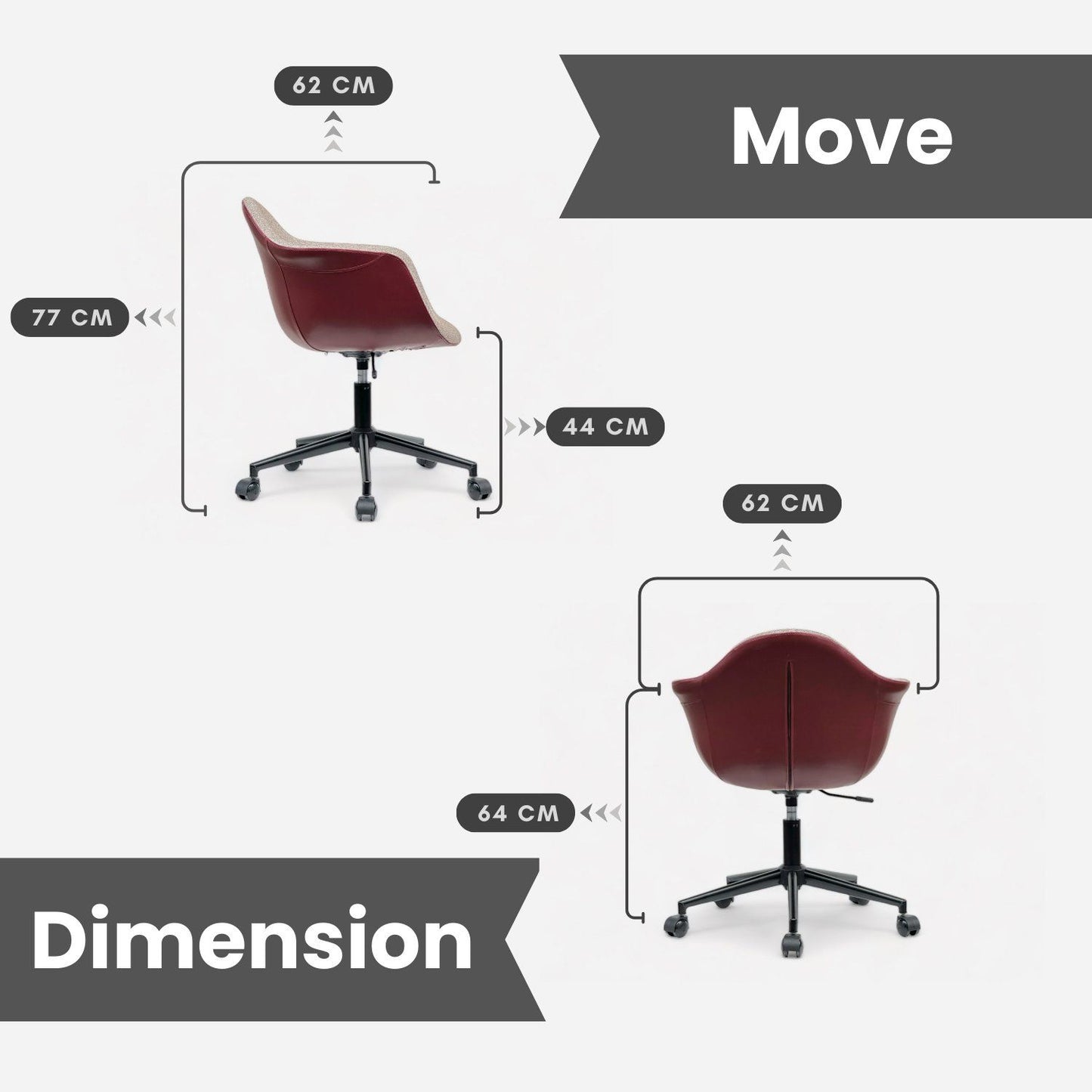 Move - Scarlet Red - Office Chair