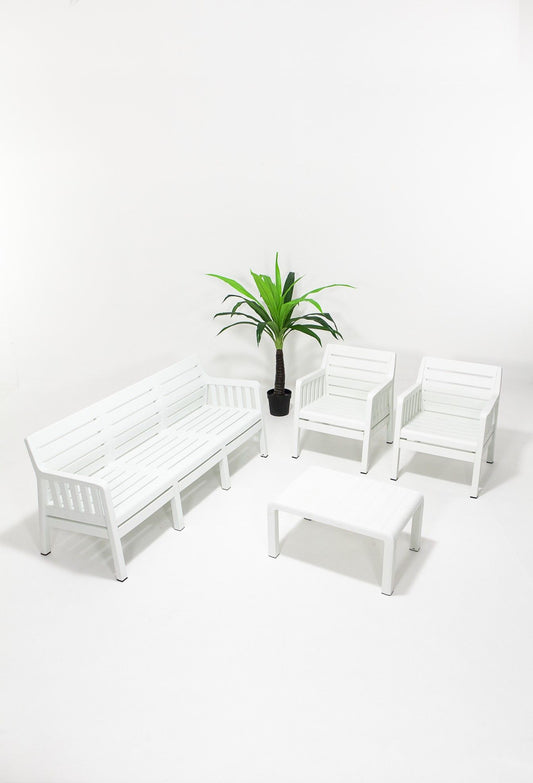 Lara Mindersiz 3+1+1+S Takim - White - Garden Lounge Set