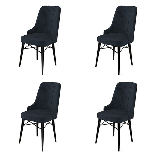 Pare - Anthracite, Black - Chair Set (4 Pieces)