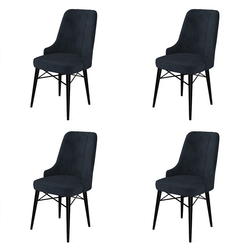 Pare - Anthracite, Black - Chair Set (4 Pieces)