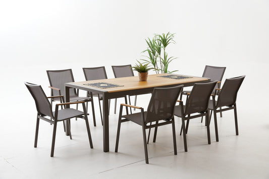 Lara Garden 8 - Garden Table & Chairs Set (9 Pieces)