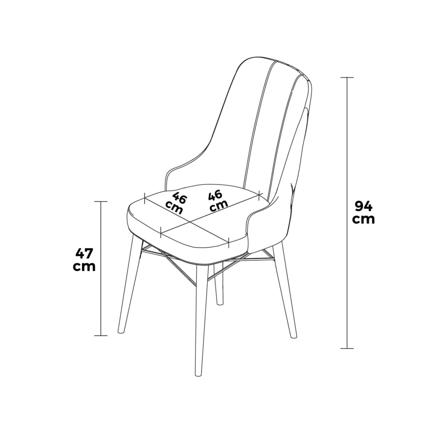 Pare - Cappuccino, Black - Chair Set (4 Pieces)