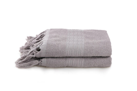 Terma - Grey - Hand Towel Set (2 Pieces)