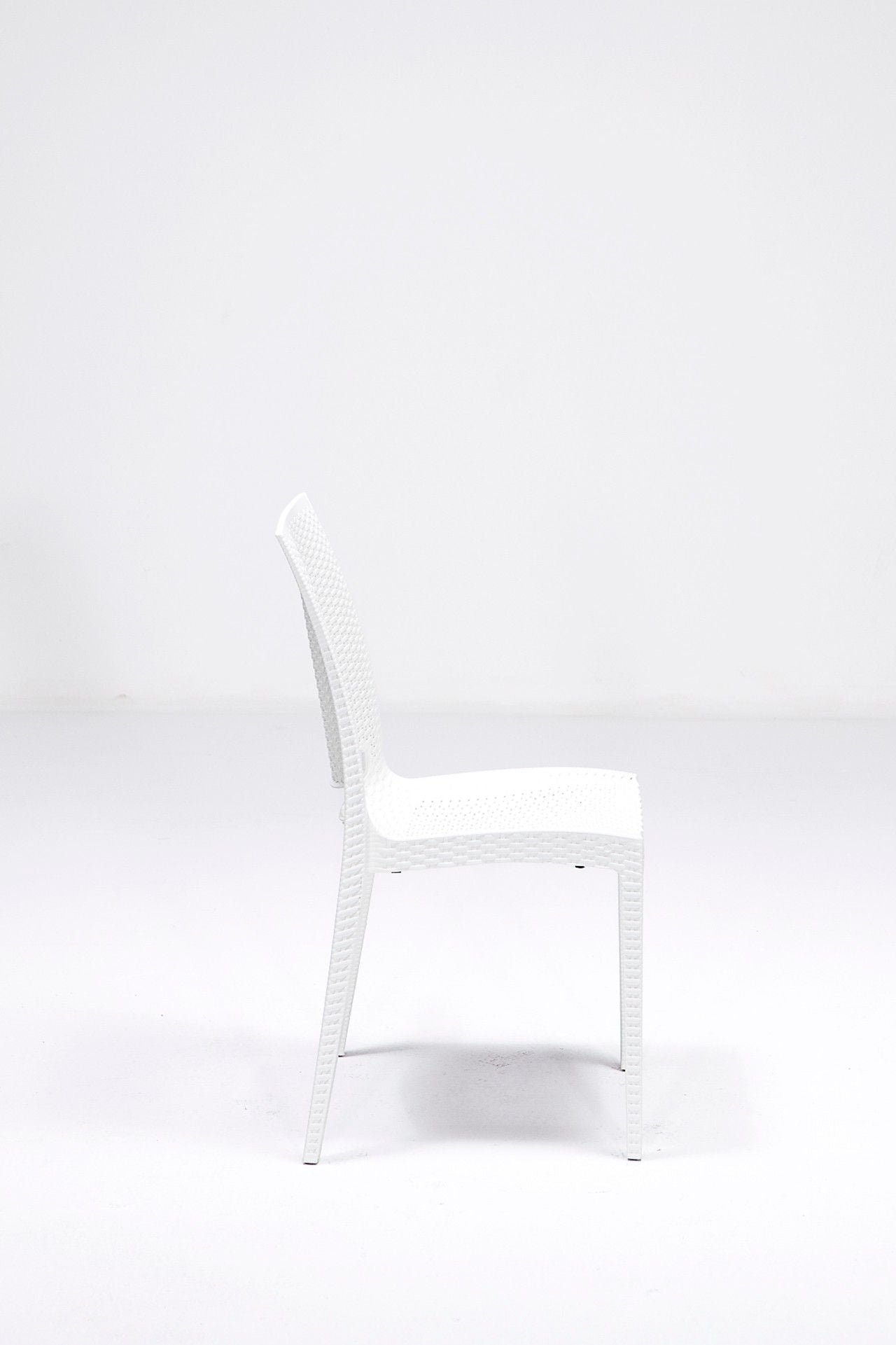 Rattan 80x80 Small Masa Takimi - White - Garden Table & Chairs Set (5 Pieces)