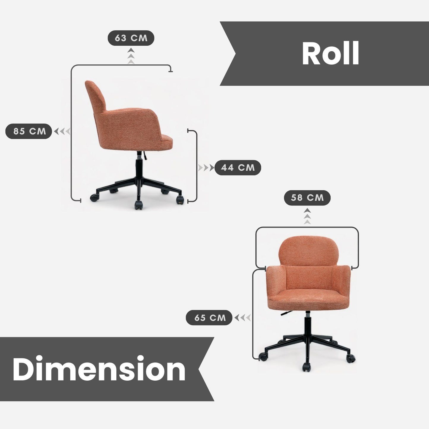Roll - Orange - Office Chair