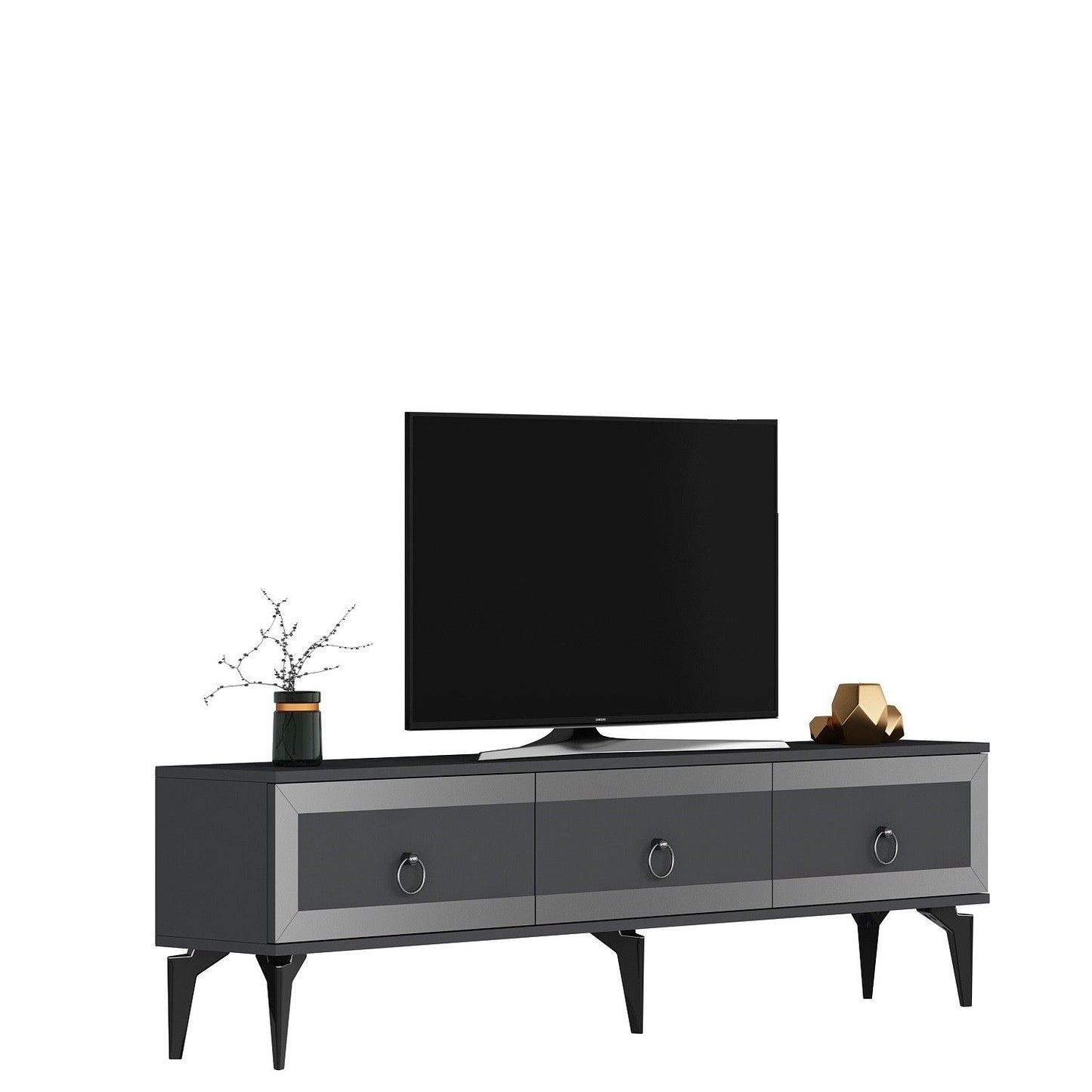 Ponny - Anthracite, Silver - TV Stand