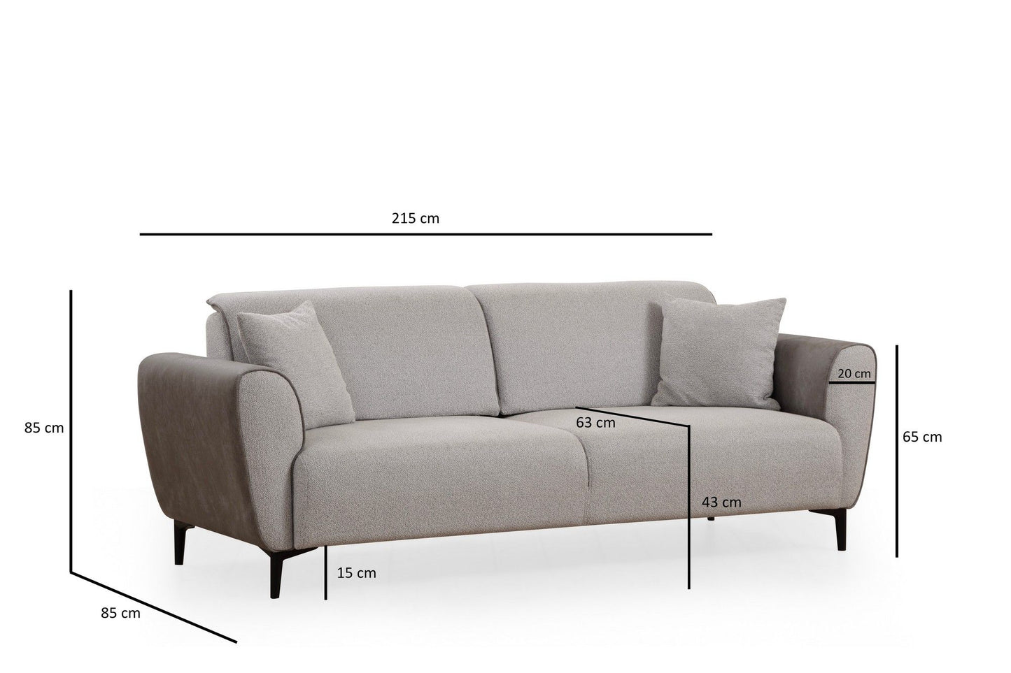 Aren - Grey - 3-Seat Sofa-Bed