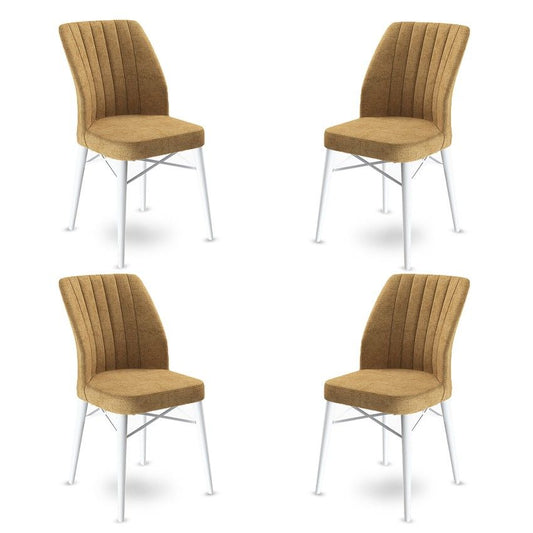 Flex - Cappuccino, White - Chair Set (4 Pieces)
