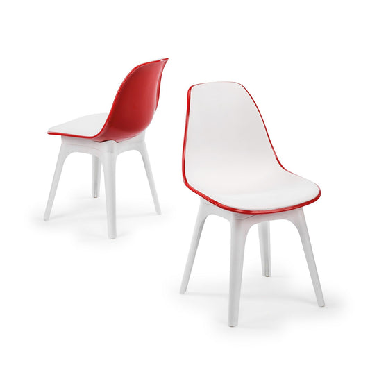 Eos-P - Red - Chair Set (2 Pieces)
