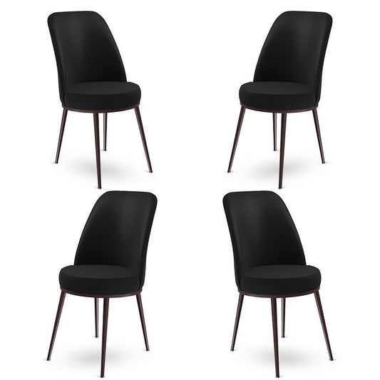 Dexa - Black, Brown - Chair Set (4 Pieces)