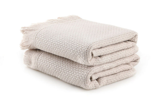 Mia - Beige - Wash Towel Set (2 Pieces)