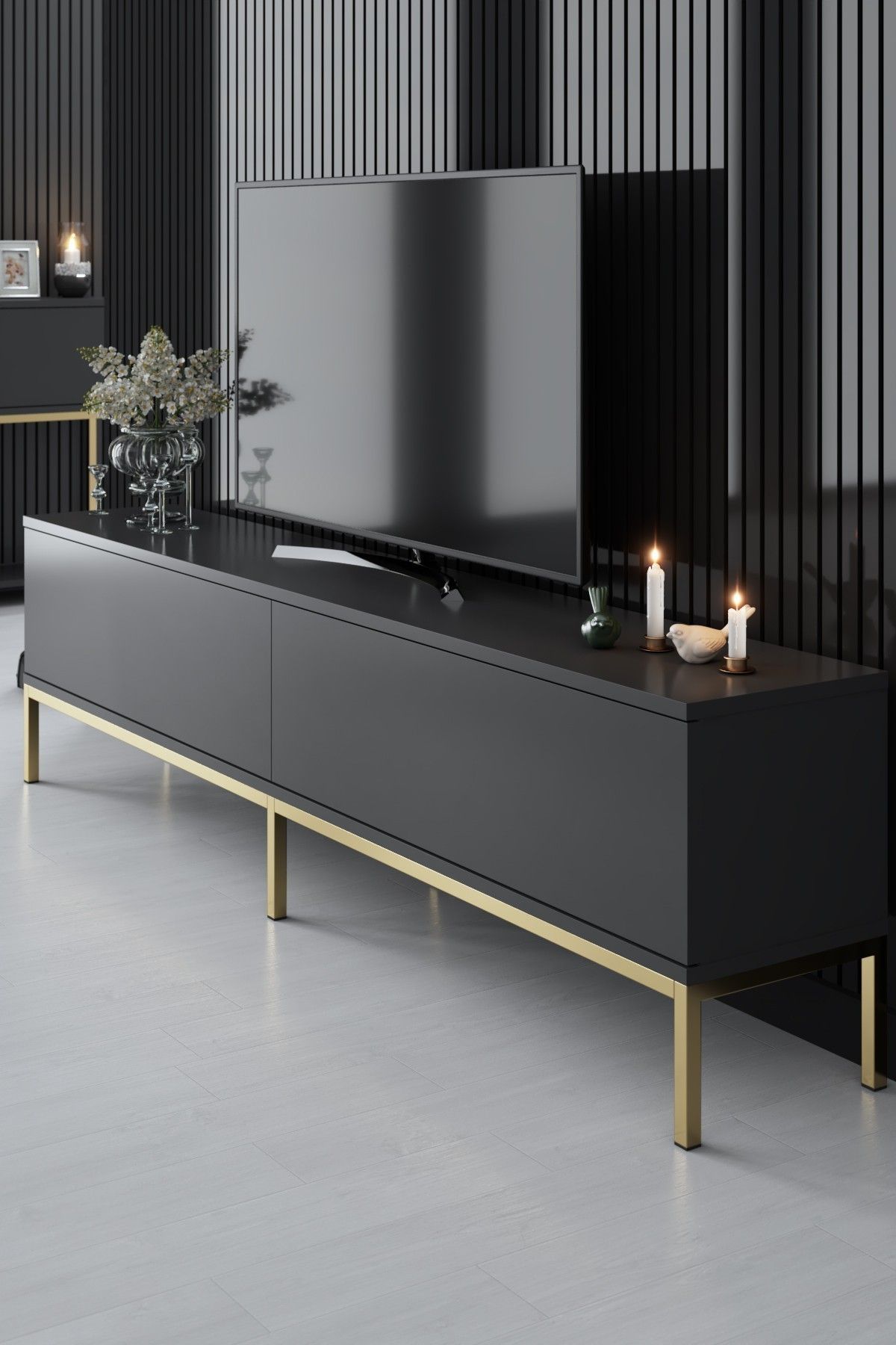 Lord - Anthracite, Gold - TV Stand