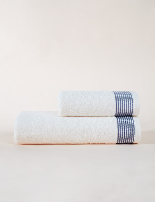 Colourful Ivory - Navy Blue - Towel Set (2 Pieces)