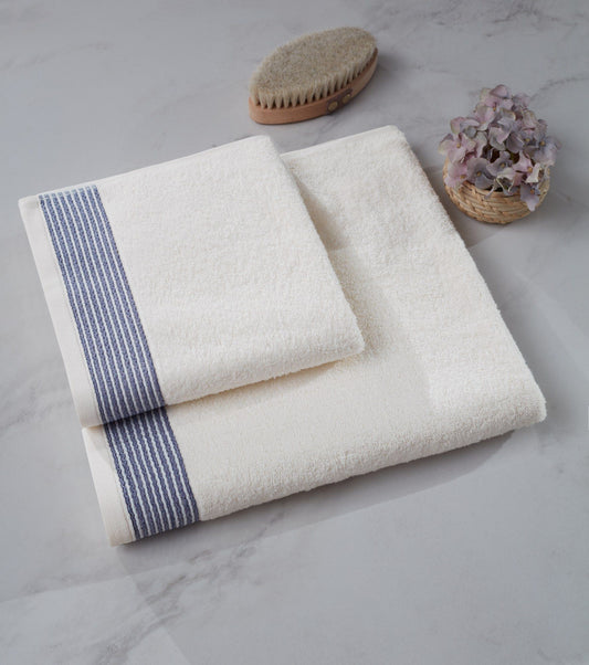 Colourful Ivory - Navy Blue - Towel Set (2 Pieces)
