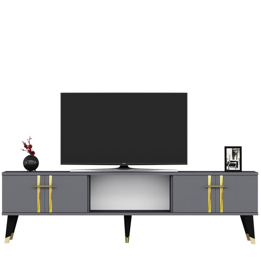 Asel - Anthracite, Gold - TV Stand