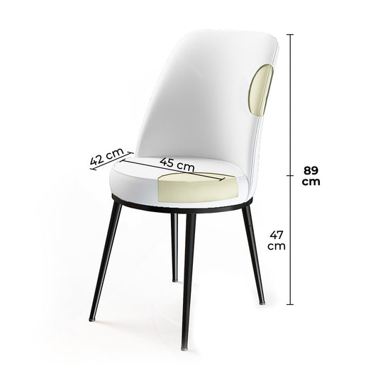 Dexa - Cappuccino, White - Chair Set (4 Pieces)