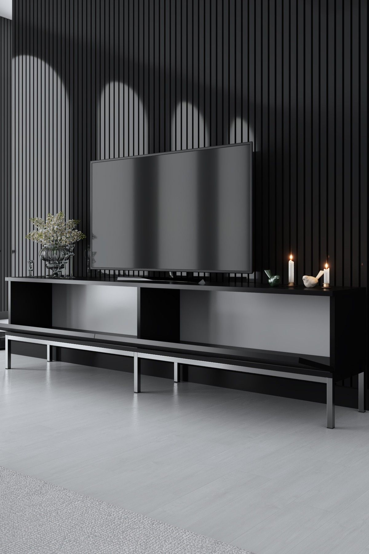 Lord - Black, Silver - TV Stand