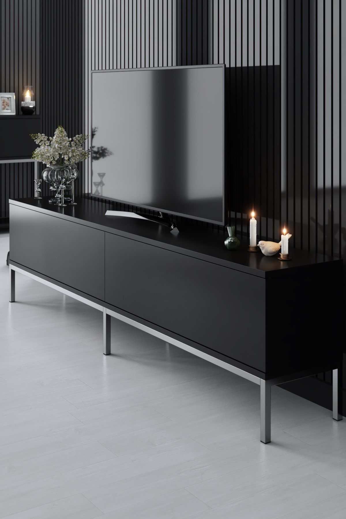 Lord - Black, Silver - TV Stand
