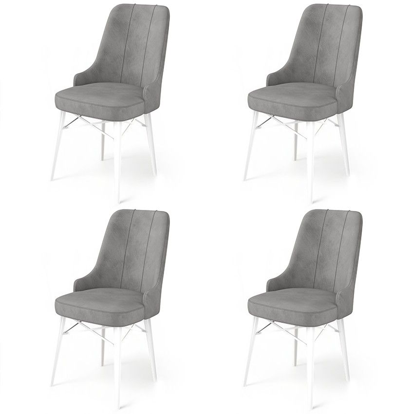 Pare - Grey, White - Chair Set (4 Pieces)