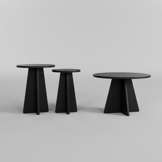 Mushroom 3 - Black - Coffee Table Set