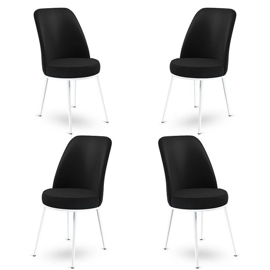 Dexa - Black, White - Chair Set (4 Pieces)