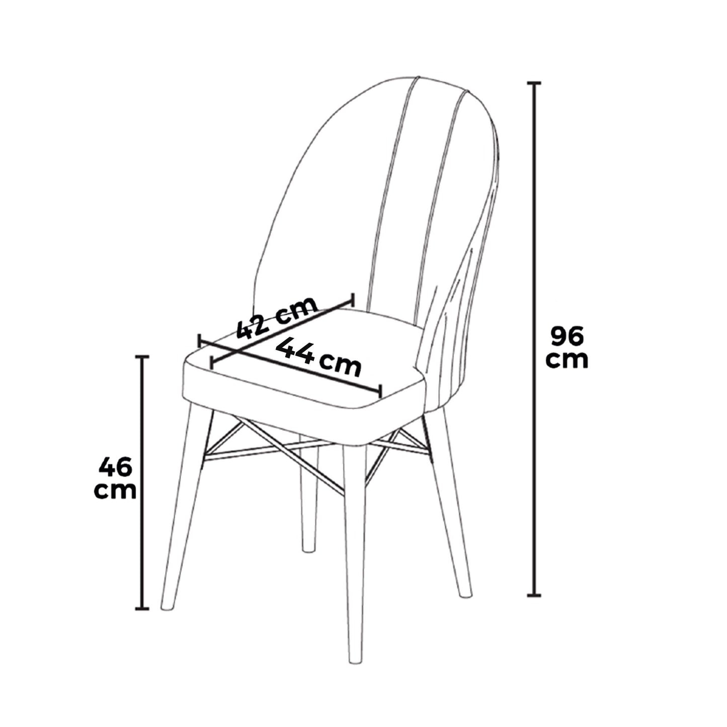 Ritim - Black, White - Chair Set (4 Pieces)
