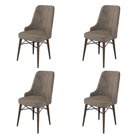 Pare - Cappuccino, Brown - Chair Set (4 Pieces)