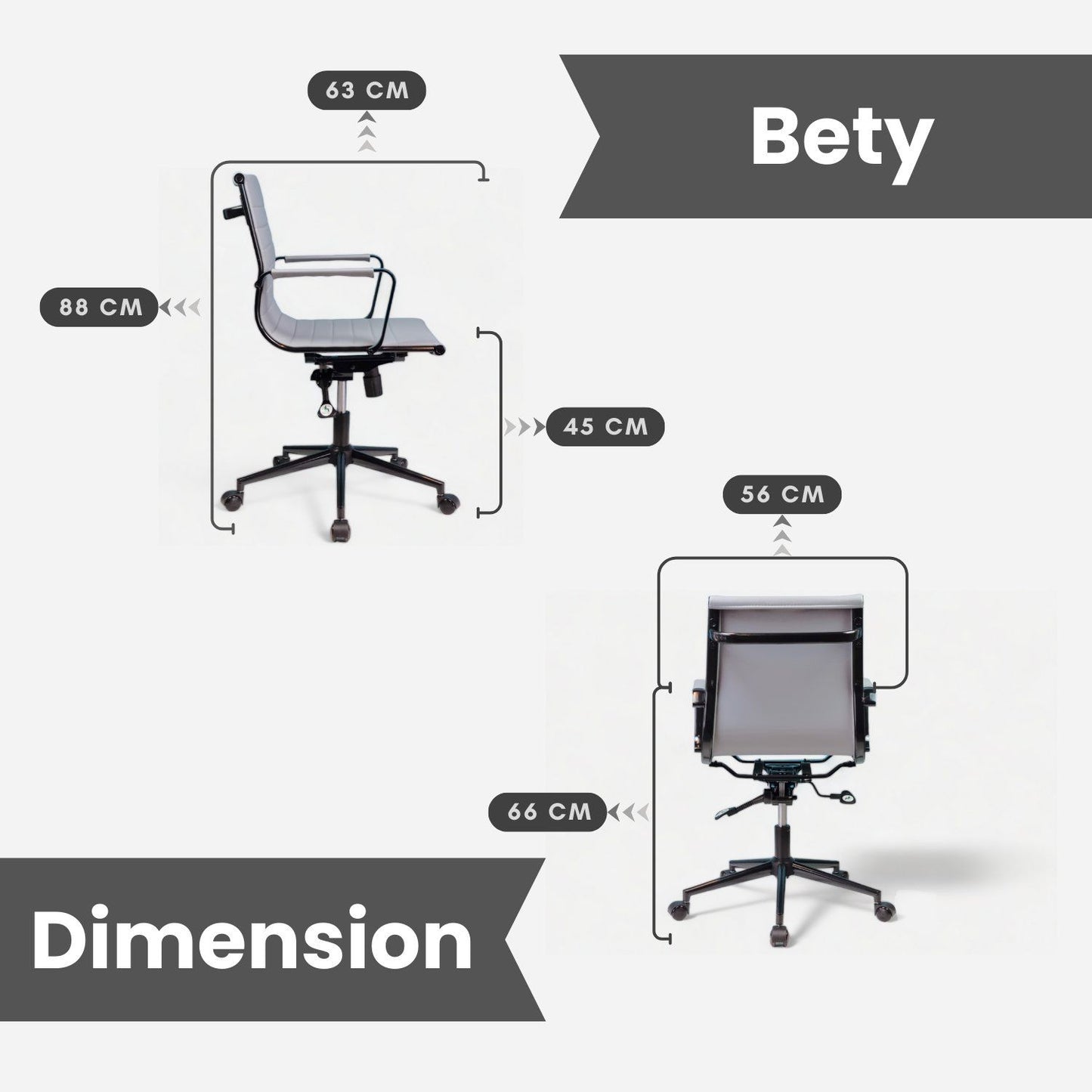 Bety Work - Grey - Office Chair