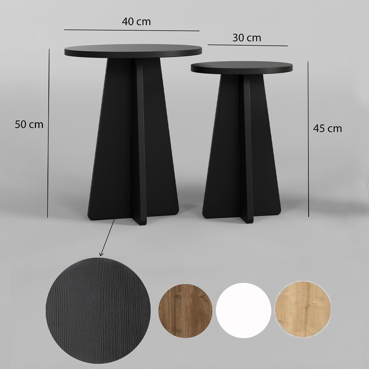 Mushroom 2 - Black - Coffee Table Set
