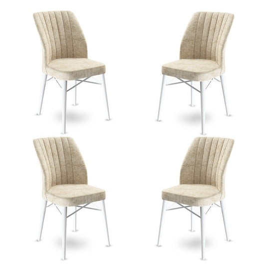 Flex - Cream, White - Chair Set (4 Pieces)