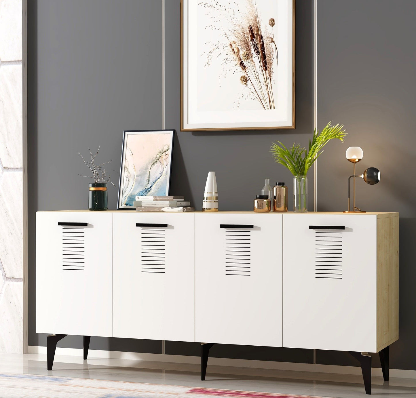 Asimo - Sapphire Oak, White - Console