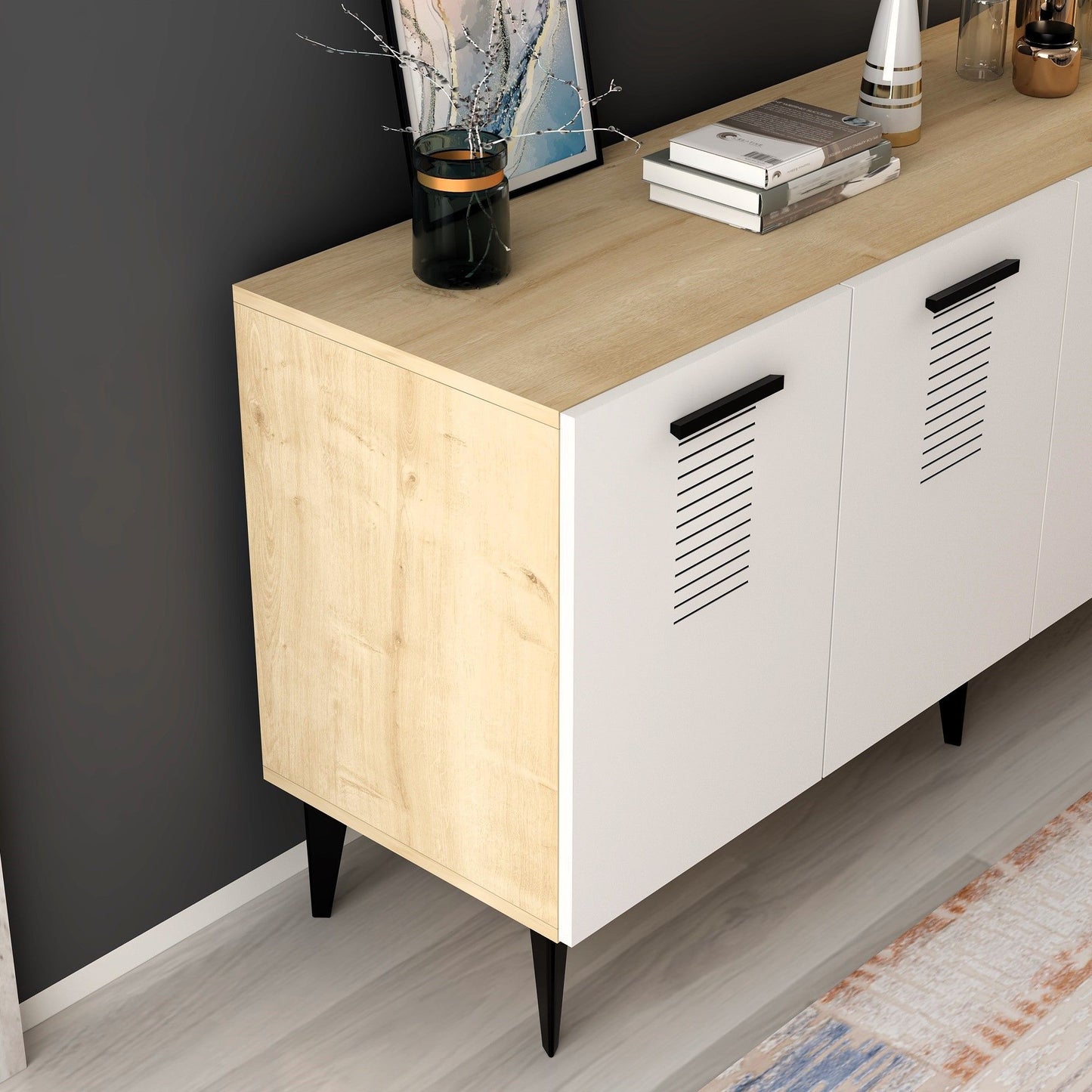 Asimo - Sapphire Oak, White - Console