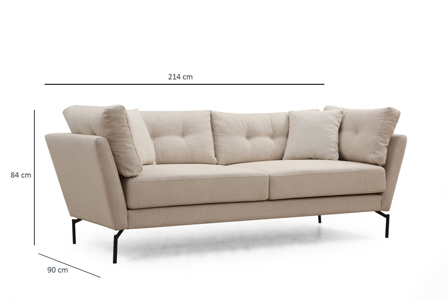 Mapa - Creme - 3-sæders sofa / Outlet