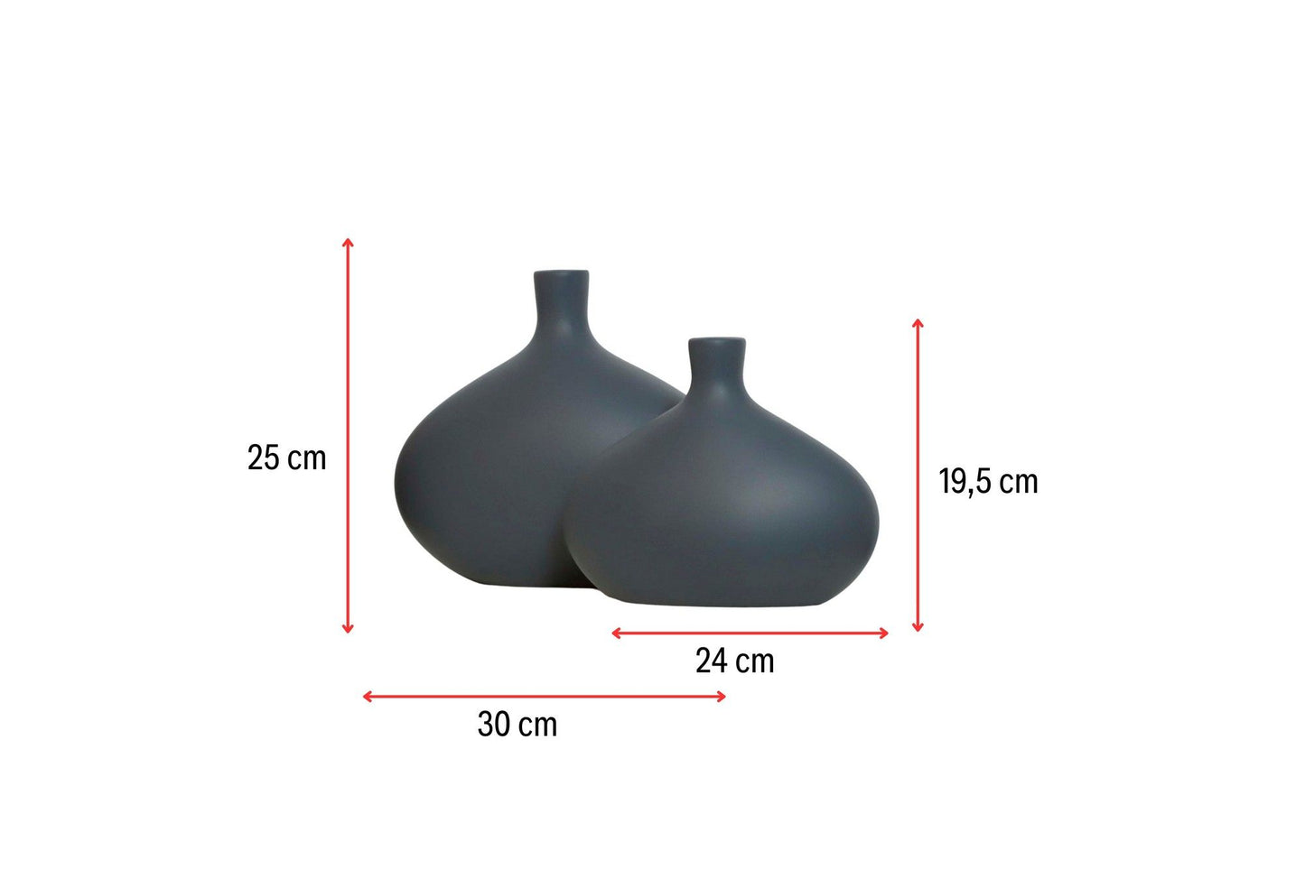 Platy Set - Anthracite - Vase Set