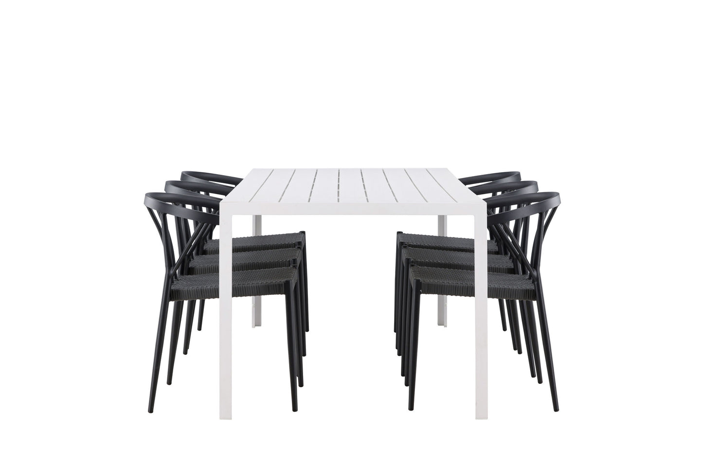 Havemøbler - Break Dining Table  - White / White Aintwood +Stina - Dining Chair- Black - Alu/wicker - NEED Higher Seat hegiht! _6