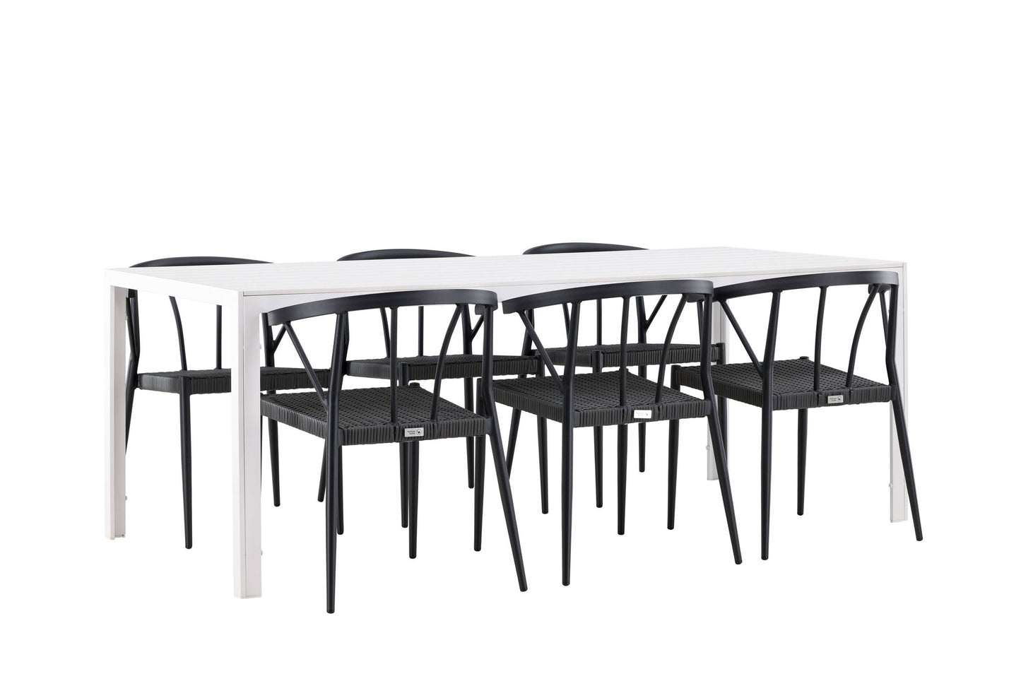 Havemøbler - Break Dining Table  - White / White Aintwood +Stina - Dining Chair- Black - Alu/wicker - NEED Higher Seat hegiht! _6