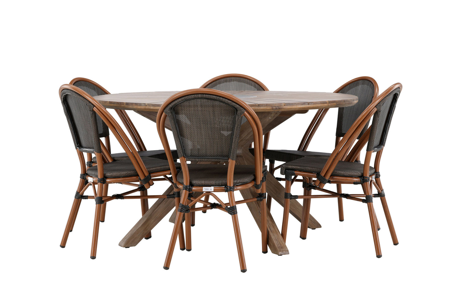 Havemøbler - Rosario Dining Table- Teak Ø140 +Guarda Caféchair 2-pack - Brown/Black _6