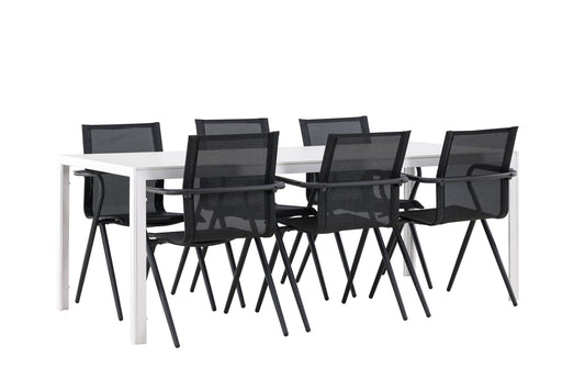 Havemøbler - Break Dining Table  - White / White Aintwood +Alina Dining Chair - Black Alu / Black Textilene _6